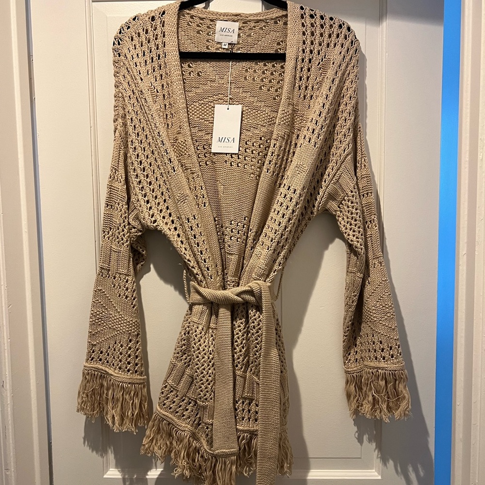 Misa Fringe Wrap Sweater